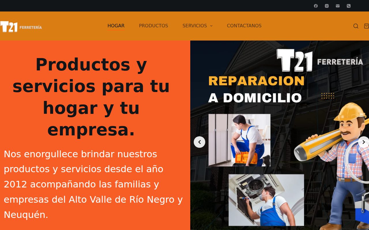 Web de Ferretería T21